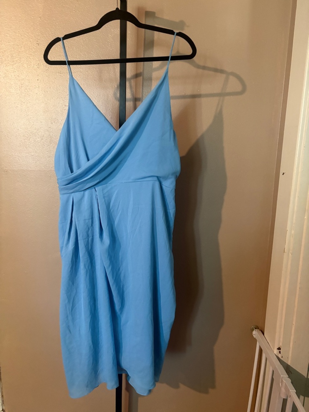 Cooper St Sky Blue Spaghetti Strap Midi Dress - Women's V-Neck Wrap Style